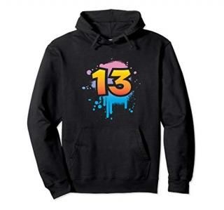 13th birthday present teens boys girls cool spray HIPHOP Pullover Hoodie