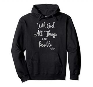 Bible Saying Hoodie for Christian Women and Teen Girls Pullover Hoodie