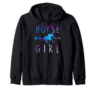 Horse Lover Gift Equestrian Rider Teen Girl Women Mom Farmer Zip Hoodie