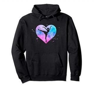 Ballet Dancing Ballerina Dancer Heart Teen Girls Women Mom Pullover Hoodie
