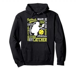 Girls Softball Catcher Great Gift Teens Traits Of A Catcher Pullover Hoodie