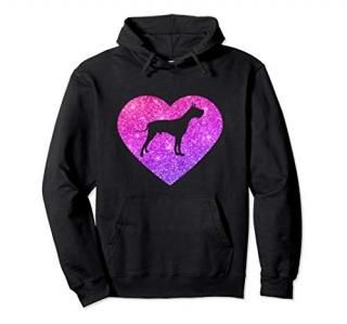 Cute Great Dane Heart Gift For Girls Teens And Women Pullover Hoodie