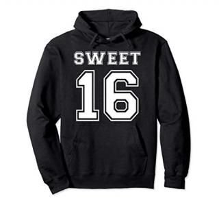 Sweet 16 Gift Birthday Party Girls Football Jersey Graphic Pullover Hoodie