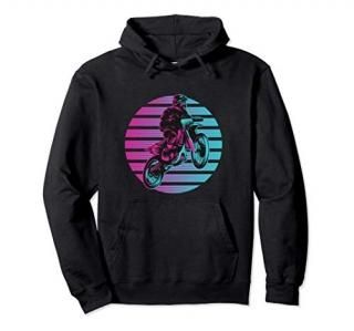 Dirt Bike Motocross Retro Motorcycle Gift Boys Teens Men Pullover Hoodie