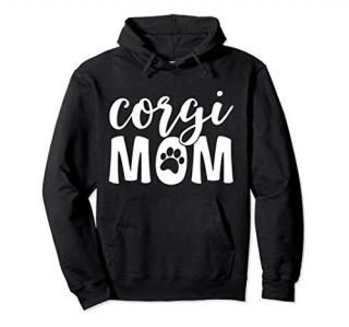 Corgi Mom Shirt Women Mama Mother Paw Print Dog Lover Pullover Hoodie