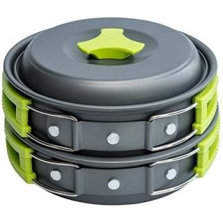 Camping Cookware Mess Kit Backpacking Gear & Hiking Outdoors Bug Out Bag Cooking