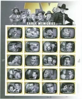 TV Early Memories Television Shows Full Sheet of 20 x 44-Cent Stamps USA 2009 Sc