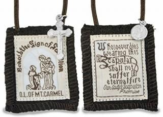 1 X Brown Scapular - Behold the Sign of Salvation by Rose Scapular Corp.