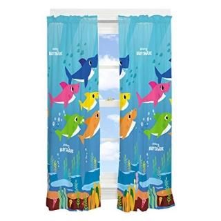 Franco Kids Room Window Curtain Panels Drapes Set 82 x 63 Baby Shark