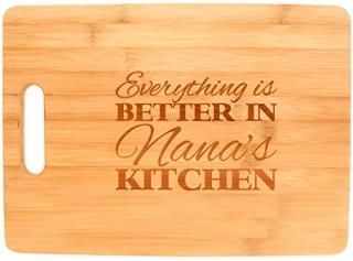Everything Is Better in Nana's Kitchen Grandma Gift DæĎcor Big Rectangle Bamboo
