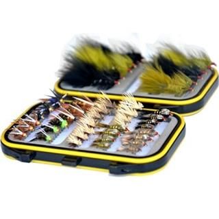 Pocket fly box + 48Pieces Popular flies - Outdoor Planet Assorted Trout Fly Fish