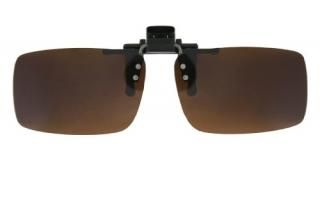 Polarized Clip on Flip up Plastic Sunglasses Large Tru Rectangle 60mm or 2-23/64