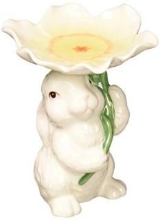 Cosmos 10590 Fine Porcelain Bunny Candy/Candle Holder 9.5cm