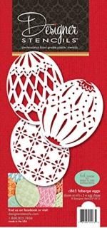Designer Stencils C865 Faberge Easter Egg Stencils Beige/Semi-Transparent by Des