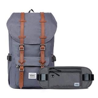 KAUKKO Laptop Outdoor Backpack Traveling Rucksack Fits 15.6 Inch Laptop0-Grey2PC