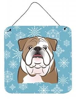 Carolines Treasures BB1653DS66 Snowflake English Bulldog Wall and Door Hanging P