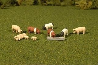 Bachmann Scene Scopes-Miniature Figures-Pigs 9Pcs/Pak HO ޥ顼