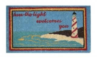 Imports Decor Decorated Coir Doormat Lighthouse Scene 18-Inch by 30-Inchءޥå