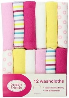 Luvable Friends Washcloths Pink by Luvable Friends 