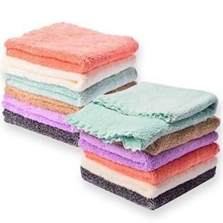 Kyapoo Baby Washcloths 12 Pack 12x12 Inches Microfiber Coral Fleece Extra Absorb