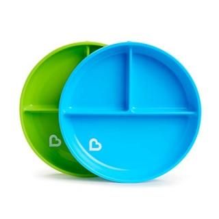 Munchkin Stay Put Divided Suction Plates Blue/Green