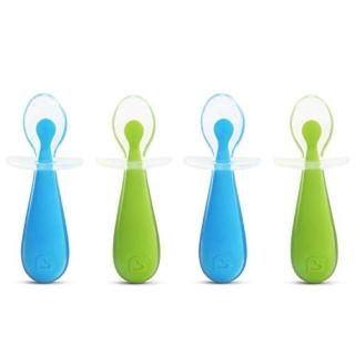 Munchkin 4 Piece Silicone Trainer Spoon Blue/Green