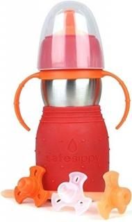 Kid Basix Safe Sippy 2  Stainless Steel Cup for Babies/Toddlers  Convertible Sip
