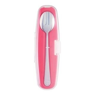 Innobaby Din Din Smart Stainless Spoon and Fork Set Pink by Innobaby