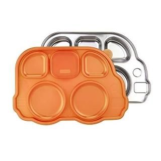 Din Din Smart Stainless Bus Platter with Lid/orange by Innobaby