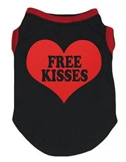 Petitebella 'Free Kisses' Heart Puppy Dog Shirt Black Small