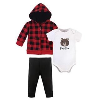Hudson Baby Unisex Baby Premium Quilted Hoodie Bodysuit and Pant Baby Bear 18-24