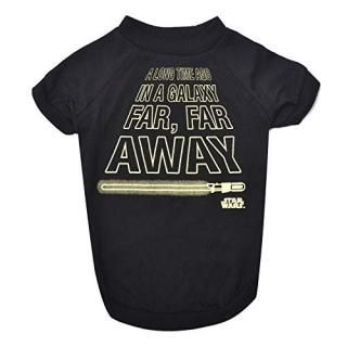 Star Wars for Pets Galaxy Far Far Away Dog Tee  Black Star Wars Dog T-Shirt  Sof