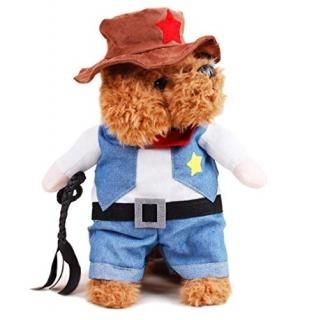 XIAOYU Pet Dog Cat Halloween Costumes Cowboy Jacket and Hat Super Cute Costumes 