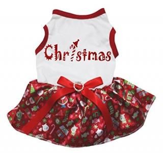 Petitebella Bling Christmas White Shirt Red Snowman Tutu Puppy Dog Dress Medium