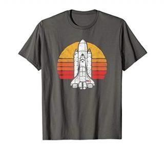 Vintage Space Shuttle Launching Retro 80s Throwback Graphic T-Shirt