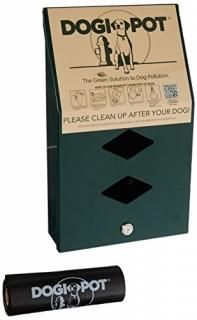 DOGIPOT 1002-2 Junior Bag Dispenser with Litter Bag Rolls Aluminum Forest Green