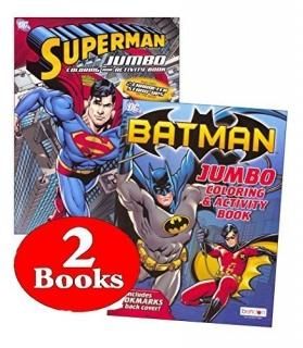DC ComicsäĎ Batman & Superman Coloring And Activity Book Set Two 96 -page Books