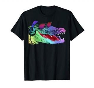 Alligator With Headphones And Sunglasses T-Shirt