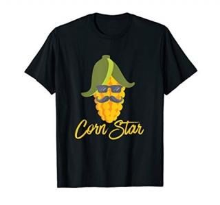Corn Star Funny Sunglasses Mustache Star Corn Maize T-Shirt