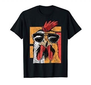 Cool Rooster Wearing Sunglasses Retro Vintage Chicken Tee T-Shirt