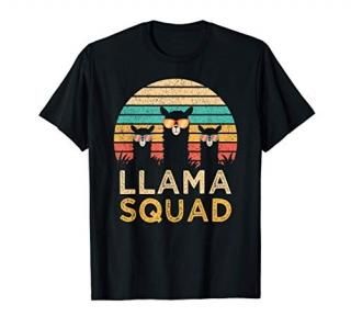 Funny Llama Squad Sunglasses Cool Llamas Vintage Gift T-Shirt