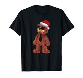 Teddy Bear Cute W/ Santa Sunglasses and Tie for Christmas T-Shirt