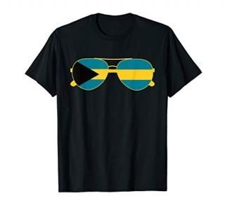 Bahamian Flag Bahamas Sunglasses T-Shirt Bahamas Flag Tee T-Shirt