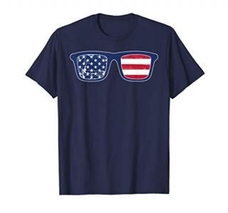 American Flag Sunglasses Retro Vintage T-Shirt