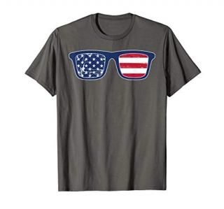 American Flag Sunglasses Retro Vintage T-Shirt
