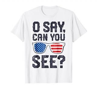 O Say Can You See T shirt 4th of July Boys Girls Sunglasses