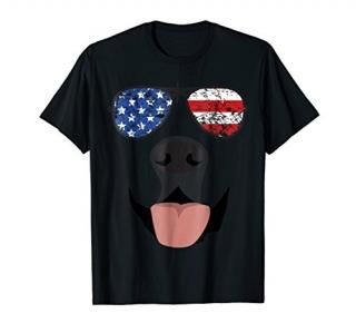 American Lab Dog Face Shirt USA Sunglasses 4th of July