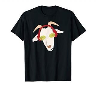 Funny Hip Hop Goat Wearing Sunglasses and Headphones Tshirt