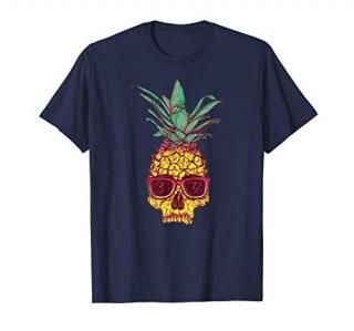 Summer Pineapple Skull Sunglasses - Hawaiian Aloha Shirt