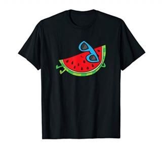 Cute Melon Summer Fruit Sunglasses On Watermelon T-Shirt